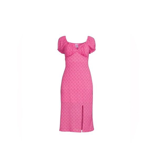 No Boundaries Pink Mid Length Floral Lace Pink Fuchsia Dress Sz M (5-7) - Picture 1 of 5